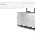 Modern White Dressing Table With Sleek Design And Multiple Storage Drawers
