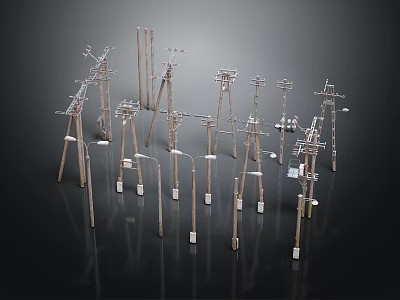 Modern Industrial Furniture Metal Table Legs And Brackets With Various Designs 3d model