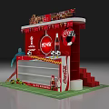 Commercial Equipment Red Exhibition Booth With Coca-Cola Logo And Football Elements