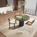 Dining table and chair combination 3d model