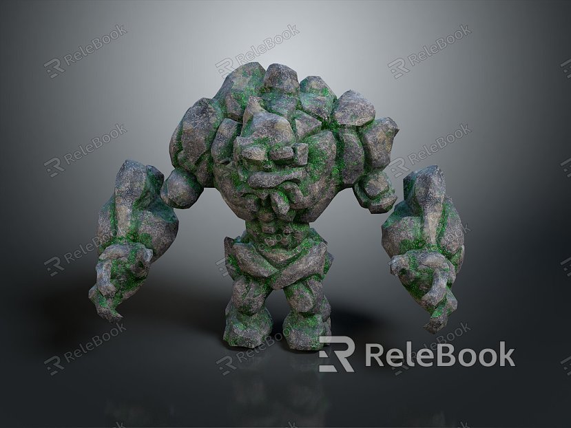 Magma monster magma monster rock monster flame lord flame monster golem stone man model