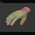 Shiny Golden Glove With Stitched Design For Sports Use On Reflective Surface