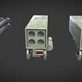 Mechanical Devices Featuring Gray Boxes Yellow Spheres Red Indicators And Black Cylindrical Parts