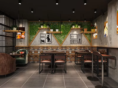 INDUSTRIAL LOFT RESTAURANT 3d model