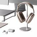 Modern Home Office Electronic Devices Setup With Monitors Tablet Headphones And Accessories