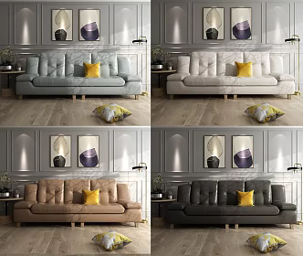 Modern Three-Seat Sofa 3d model