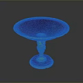 Elegant Decorative Pedestal Bowl with Blue Bowl and Green Carved Base for Home Decor