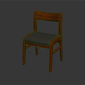 Modern Wooden Frame Leisure Chair With Gray Padded Seat And Straight Backrest