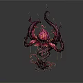 Purple Pink Tentacled Monster Creature With Glowing Head And Vine Like Structures