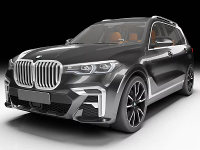 Black BMW SUV With Modern Front Grille And Sleek Alloy Wheels Design 3d model