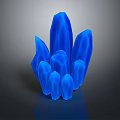 Blue Crystal Cluster Decorative Object With Sharp Edges And Glossy Surface 3d model