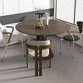 Middle style dining table and chair 3d model