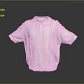Casual Fashionable White Collared Short Sleeve Knitted Sweater With Cable Pattern