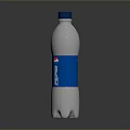 Refreshing Beverage In White Plastic Bottle With Blue Cap And Label 3d model