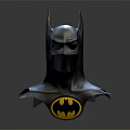 Batman Helmet And Chest Armor Display On Dark Background With Yellow Logo Metallic Finish