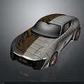 Sleek Modern Sports Car With Silver Brown Body Design And Bronze Wheels