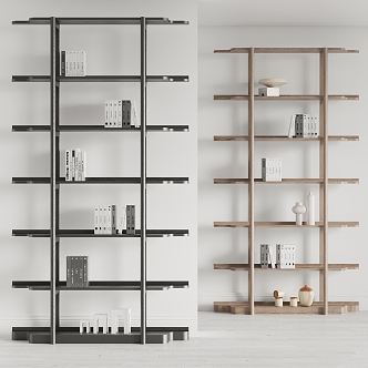 Modern Bookshelf Storage Rack 3d model