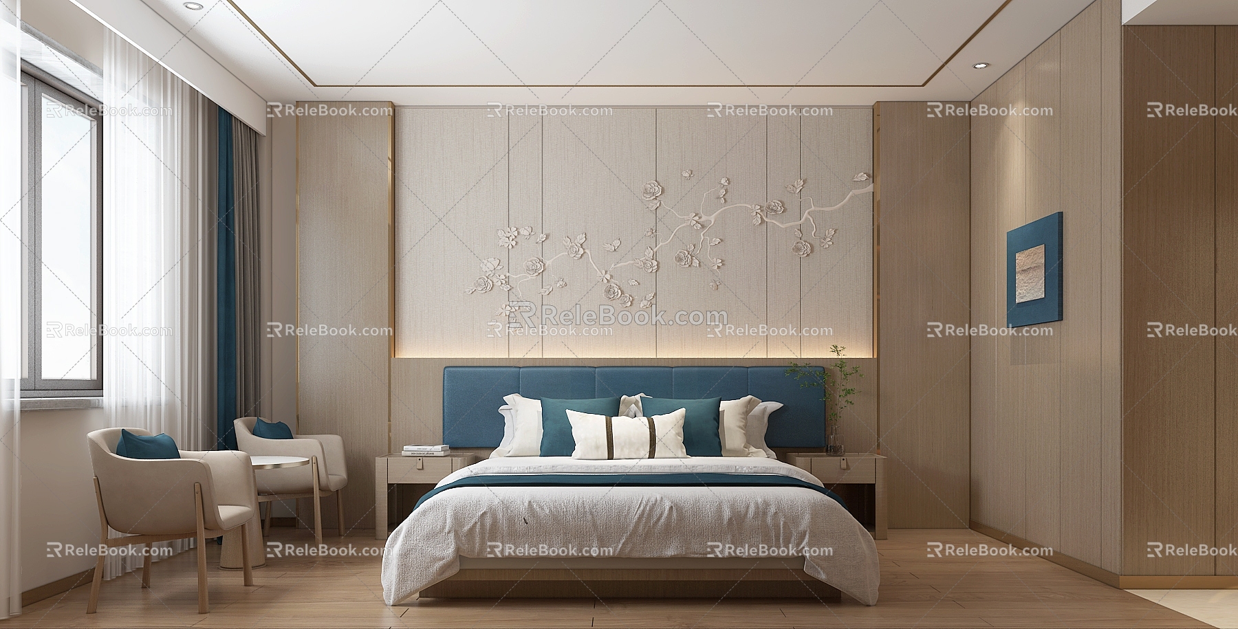 Light Luxury Rooms Hotel Rooms 3d model