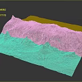 Scenic 3D Canyon Terrain Model Featuring Reddish Brown Gray Rocky Layers and Undulating Landscape