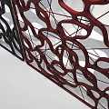 Modern Interior Decorative Partitions With Black And Red Intricate Hollow Patterns