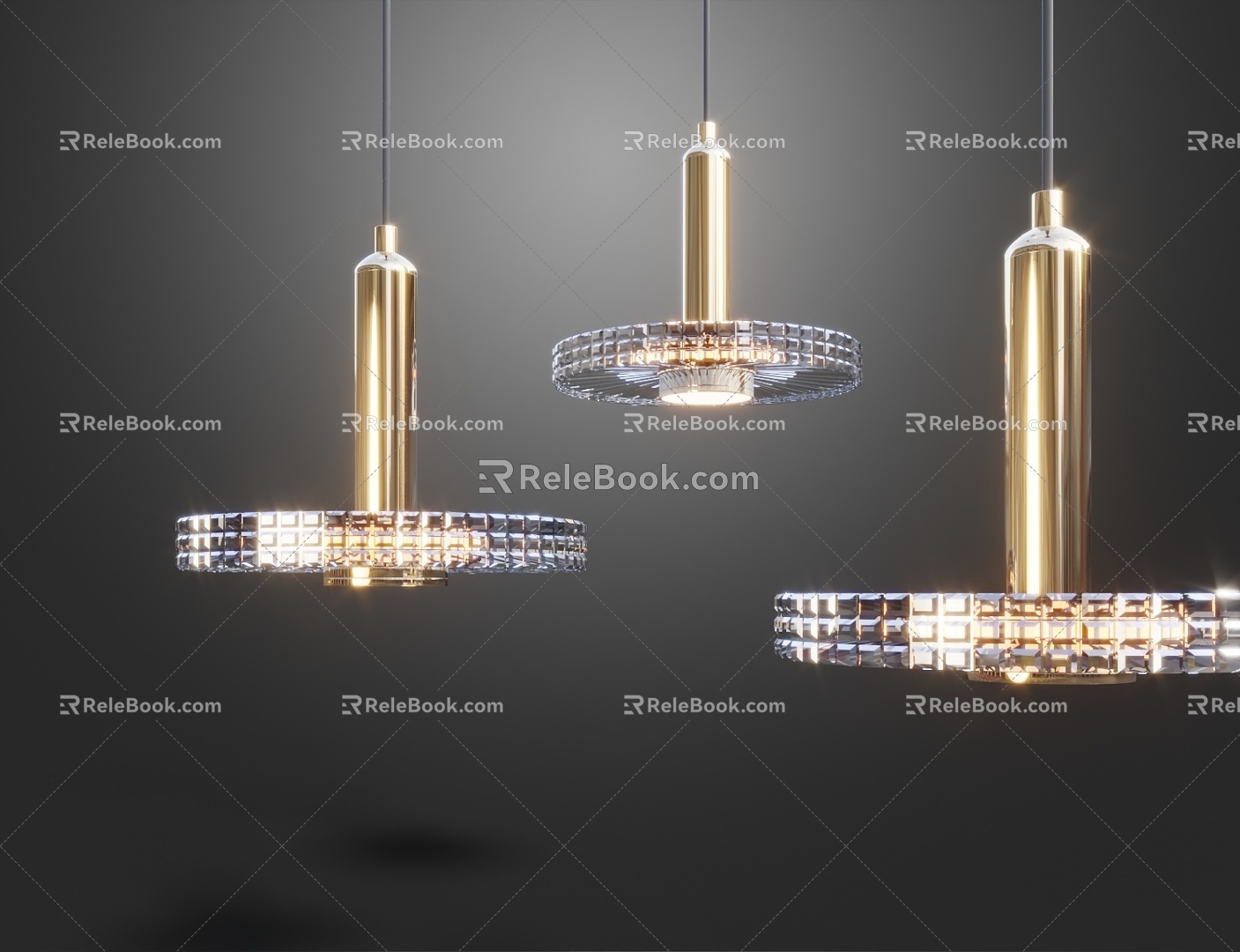 Small glass chandelier 3d model