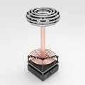 Electric Heater With Coiled Heating Element Copper Stand And Black Base 3d model