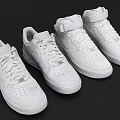 White Nike Casual Shoes With High Top And Low Top Designs And Lace Up Straps