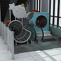Indoor Playground Equipment Featuring Spiral Slide Colorful Balls And Tubular Structures