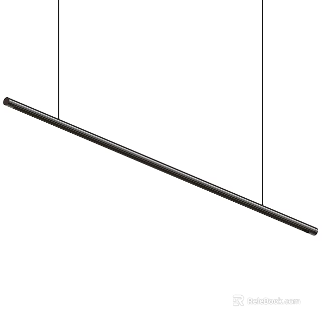 Modern Long Hanging Pendant Light Design With Sleek Black Finish And Minimalist Style 3d model 