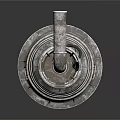 Metallic Industrial Equipment With Curved Pipe Tower Like Structure And Textured Surface