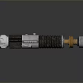 Lightsaber Hilt Weapon Featuring Metal Construction Leather Textured Grip And Silver Gold Accents