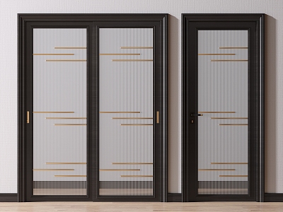 New Chinese-style sliding door 3d model