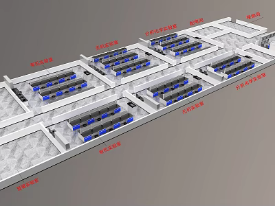 Aerial View Of Industrial Facility Layout With Organized Functional Zones And Equipment Areas 3d model