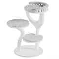 Modern Wooden Cat Tree With Plush Platforms 3d model