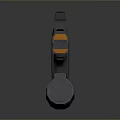 Futuristic Sci Fi Gun with Sleek Gray Body and Orange Accent Details