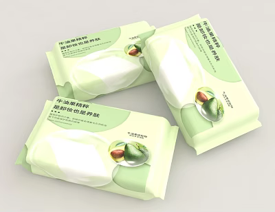 Gentle Wet Wipes With Natural Ingredients For Daily Use 3d model