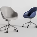 Modern Office Chairs Light Gray and Dark Blue Ergonomic Design with Swivel Wheels Upholstered Seats