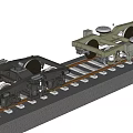 Green and Dark Colored Model Train Carriages on Railroad Track with Structural Details