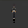 Futuristic Sci Fi Weapon Design With Metallic Body And Orange Accents