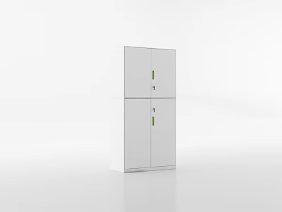 Sleek Modern White Storage Cabinet With Double Doors And Minimalist Design 3d model