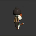 Cute Orange Fox White Rabbit Brown Bear As Game Movie Characters In Colorful Outfits