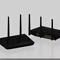 Black Modern Wireless Routers With Multiple Antennas And High Speed Wi-Fi Connectivity
