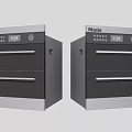 Miele Black And Silver Built In Kitchen Appliances With Digital Control Panel 3d model