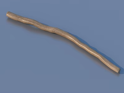 Handheld Natural Wooden Curved Stick With Smooth Surface For Daily Use 3d model