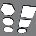 Modern Ceiling Lights With Various Geometric Shapes And Black White Design 3d model
