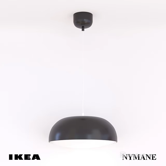 Modern Black Dome Shaped Pendant Light with Minimalist Interior Design 3d model 