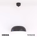Modern Black Dome Shaped Pendant Light with Minimalist Interior Design 3d model