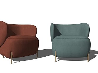 Modern single sofa leisure chair combination 3d model