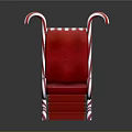Festive Red Chair Design With Candy Cane Armrests And Stair Steps