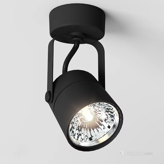 Modern Black Ceiling Mounted Downlight Spotlight With Sleek Design And Bright Illumination 3d model 
